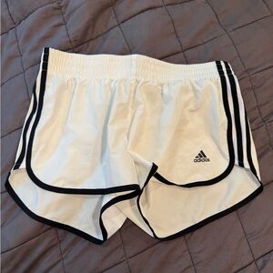 Adidas White and Black Athletic Shorts Retro Design